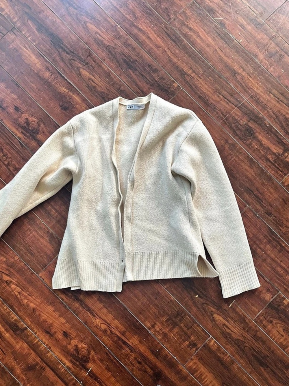Zara Open Front Cardigan in Cream